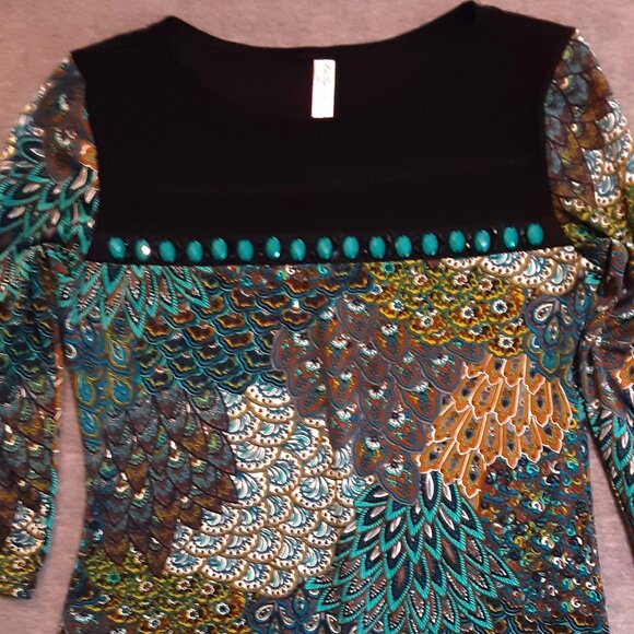 Per Seption Concept Woman's Dress Size MEDIUM. Elbow Length Sleeve. Knee Length - Picture 3 of 8